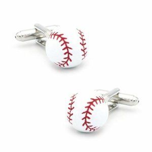 Baseball Cufflinks Silver Set of 2 Gift